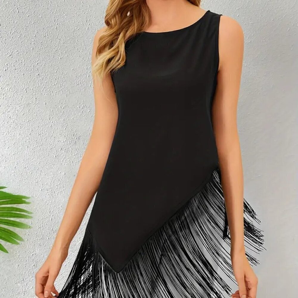 ELEGANT Asymmetrical Tank Semi Mini Dress